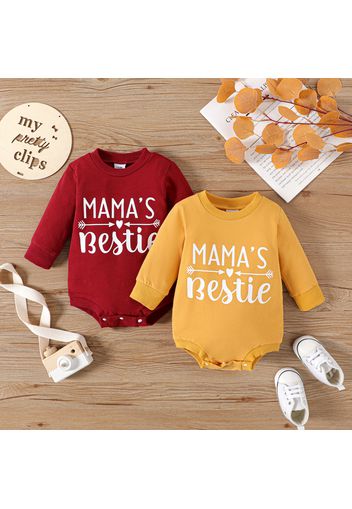 Baby Boy/Girl 95% Cotton Long-sleeve Letter Print Romper