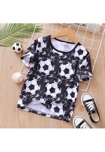 Kid Boy Casual Soccer Print Short-sleeve Tee