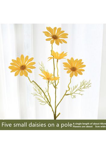 5 Artificial Small Daisies Flowers Bouquet Cloth Daisy for Home Table Office Decoration