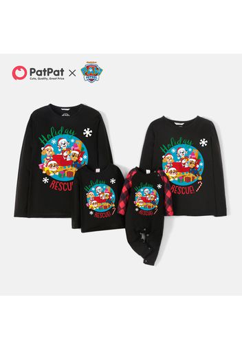 PAW Patrol Family Matching Chrismtas Pups Holiday Top and Plaid Pants Pajamas