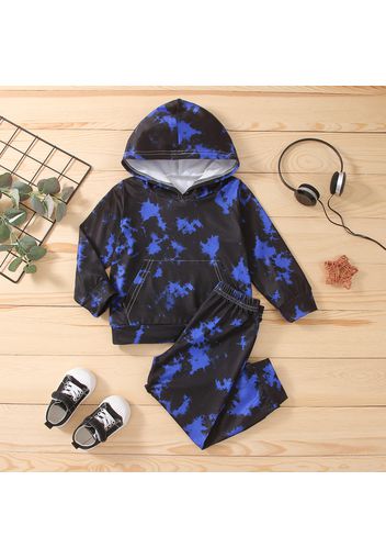 2-piece Toddler Boy Tie Dye Hoodie Sweatshirt and Pants Set