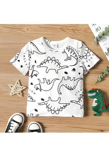 Toddler Boy Animal Dinosaur Print Short-sleeve Tee