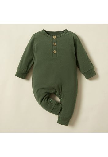 Multi Color Solid Long-sleeve Baby Jumpsuit