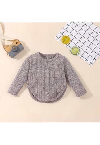 Baby Solid Long-sleeve Knitted Sweater Pullover