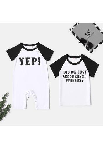 Sibling Matching Letter Print Raglan Short-sleeve T-shirts Sets