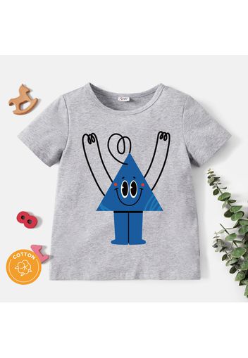 Kid Boy Cartoon Print Short-sleeve Cotton Tee