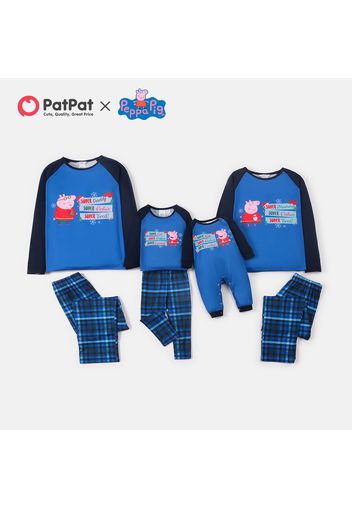 Peppa Pig Family Matching Super Dad Super Mummy Top and Plaid Pants Christmas Sets