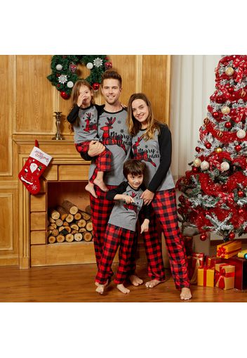 Mosaic Family Matching Reindeer Christmas Pajamas Set（Flame resistant）