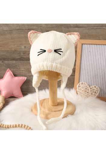 Toddler / Kid Cartoon Cat Kitten Drawstring Beanie Hat