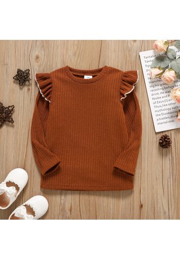 Toddler Girl Ruffled Ribbed Long-sleeve Tee