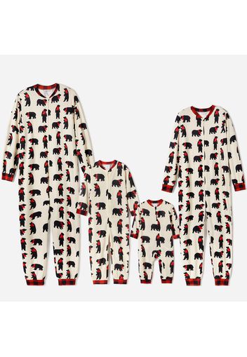 Christmas All Over Bear Print Family Matching Long-sleeve Onesies Pajamas Sets (Flame Resistant)