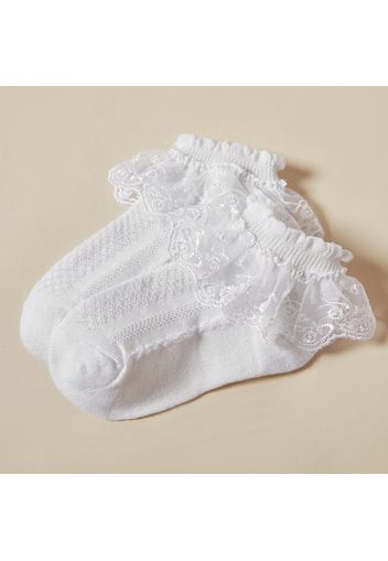 Baby / Toddler / Kid Solid Lace Flounced Breathable Socks