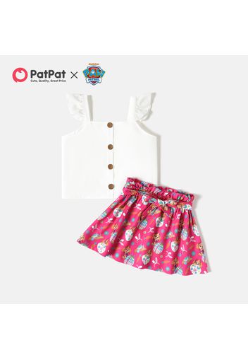 PAW Patrol 2-piece Toddler Girl Easter Flutter-sleeve Tank and Allover Skirt Set