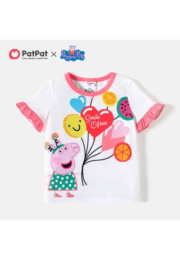 Peppa Pig Toddler Girl Polka dots/ Stripe Balloon Print Short-sleeve Tee