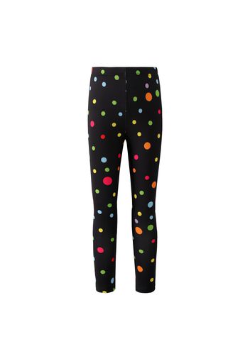 Kid Girl Floral Print/Colorful Polka Dots Black Leggings