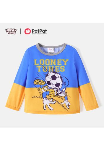 Looney Tunes Toddler Girl/Boy Letter Balls Print Colorblock Long-sleeve Tee