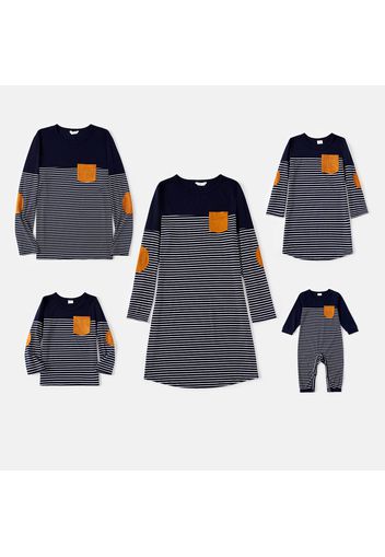 Stripe Series Family Matching Sets(Long Sleeve Dresses for Mommy and Girl）