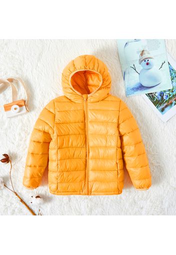 Kid Boy/Kid Girl Lightweight Zipper Solid Hooded Coat