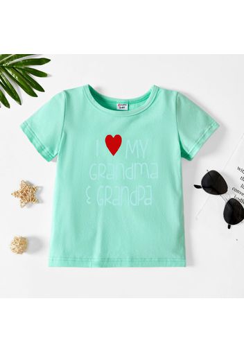 Toddler Graphic Letter and Heart Print Short-sleeve Tee