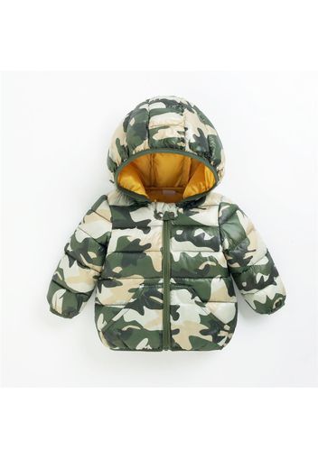 Baby Camouflage Print Long-sleeve Hooded Coat Jacket