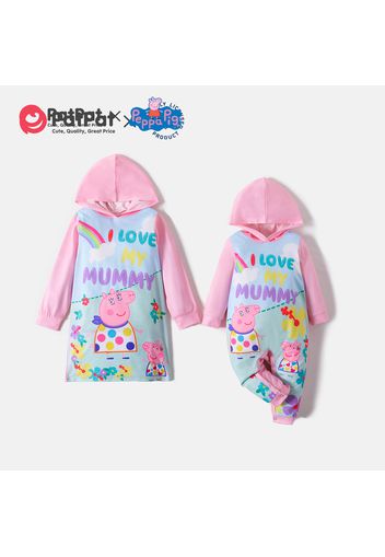 Peppa Pig Siblings Mummy Bestie Rainbow Hooded Dress and Jumpsuit for Sister