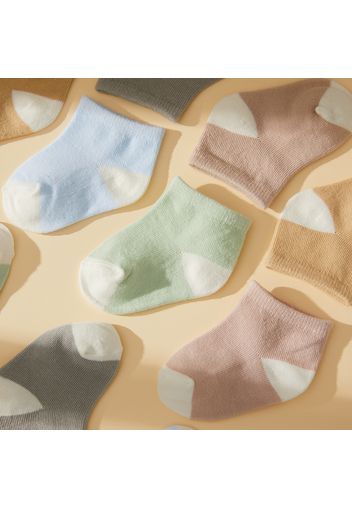 5-piece Baby Solid Breathable Socks Set