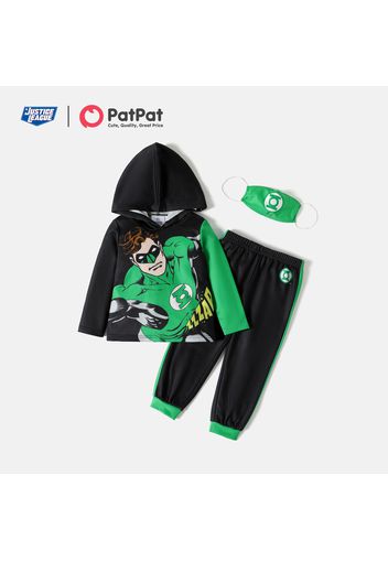 Justice League 3-piece Toddler Boy/Girl Super Heroes Sweatshirt and Pants Set with Face Masks