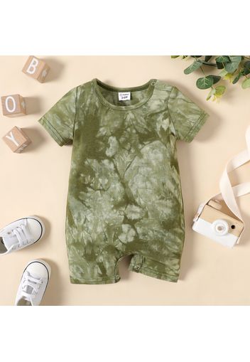 100% Cotton Baby Boy Tie Dye Short-sleeve Romper