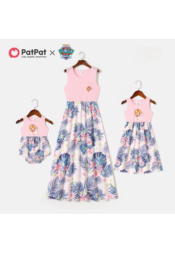 PAW Patrol Mommy and Me Pink and Floral Print Splice Tank Dress