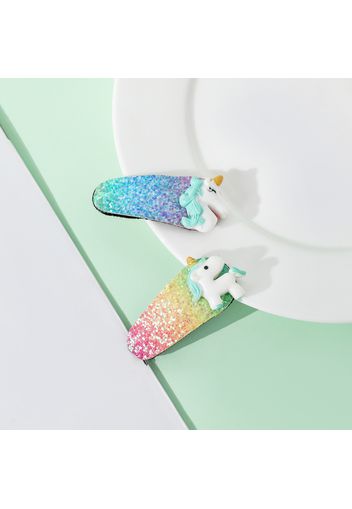 2-pack Ombre Sequin Unicorn Hair Clips Party Hair Accessories for Girls