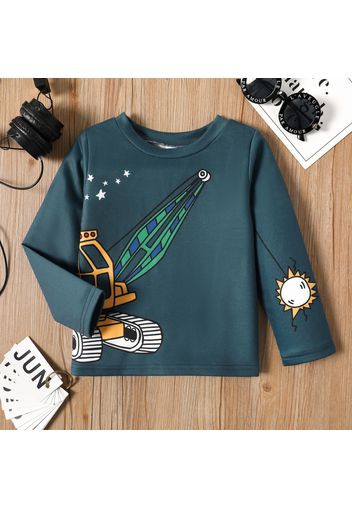 Toddler Boy Casual Vehicle Stars Print Long-sleeve Tee