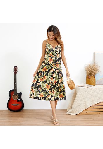 Nursing Floral Print V-neck Camisole Women Dress