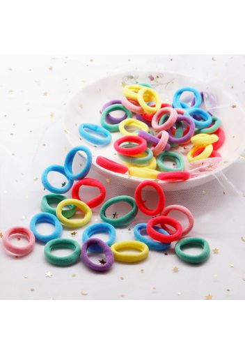 50-pack Multicolor Small Size Rubber Hair Ties for Girls