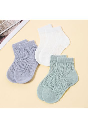 3-pack Baby / Toddler Pure Color Mesh Socks