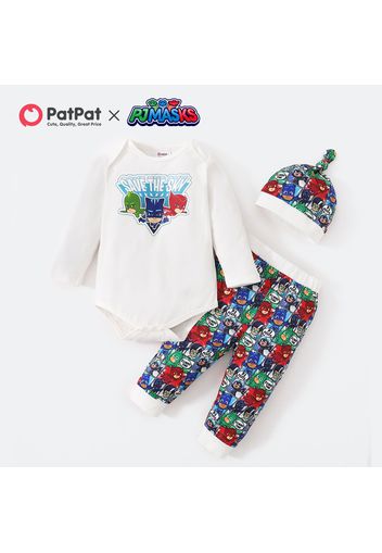 PJ Masks Baby  Boy 2-piece  Cotton Bodysuit And Allover Pants Set with Hat