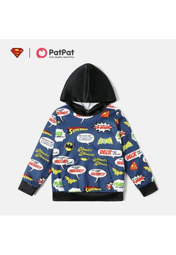 SUPERMAN Kid Boy Letter Print Colorblock Hoodie Sweatshirt