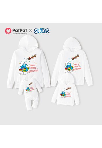 Smurfs 100% Cotton Smurfy Christmas Family Matching Hooded Sweatshirts