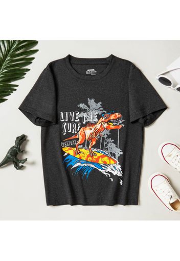 Fashionable Kid Boy Short-sleeve Dinosaur Letter Print T-shirt