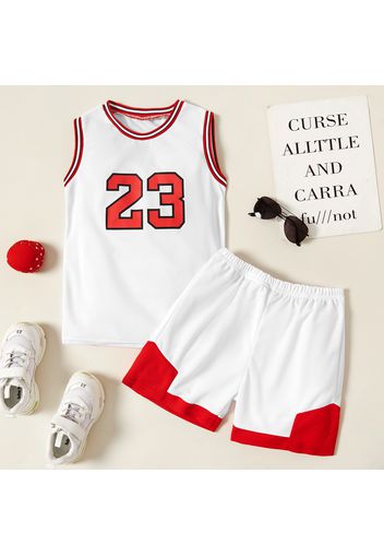 Trendy Kid Boy 2-piece Number Vest Basketball Sports Shorts Set