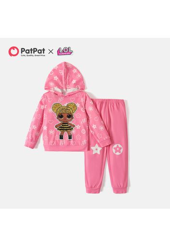 L.O.L. SURPRISE! 2pcs Kid Girl Character Stars Print Hoodie Sweatshirt and Pants Set