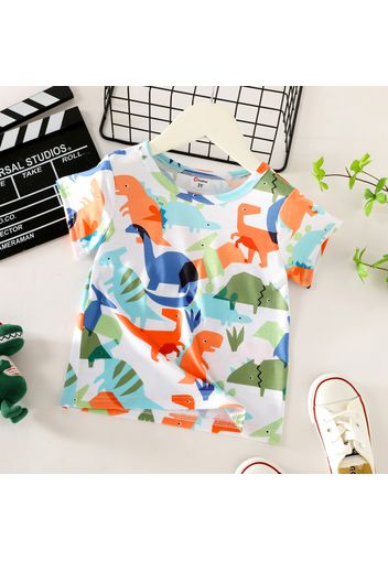 Toddler Boy Animal Dinosaur Print Short-sleeve Tee