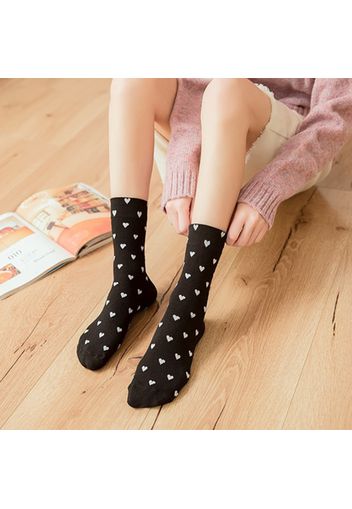 Women Allover Heart Print Tube Socks