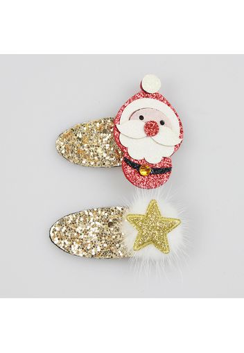 2-pack Women Christmas Hair Clip Christmas Sequined Decor Hair Clip Hair Accessories for Christmas Party Supplies