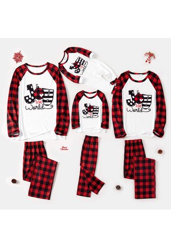 Letter Print Plaid Design Family Matching Pajamas Sets (Flame Resistant)