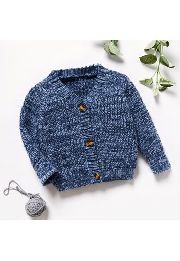 Toddler Boy Button Design Knit Sweater Jacket