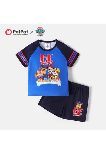 PAW Patrol 2-piece Toddler Boy Raglan Sleeve Striped Tee and Elasticized Shorts Set