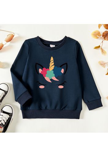 Toddler Girl Graphic Unicorn Print Long-sleeve Pullover