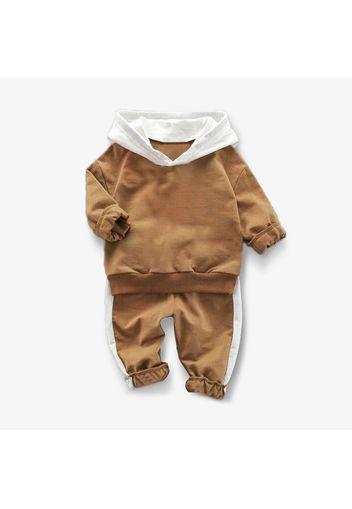 2-piece Toddler Casual Solid Hooded Pullover and Pants Set