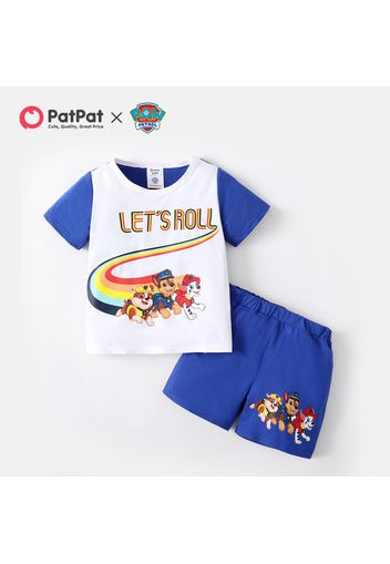 PAW Patrol 2-piece Toddler Boy Letter Rainbow Print Tee and Elasticized Shorts Set