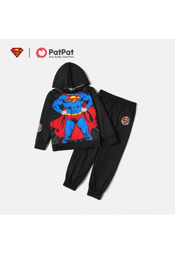 Superman 2-piece Kid Boy Black Hoodie Sweatshirt and  Elasticized Pants Set